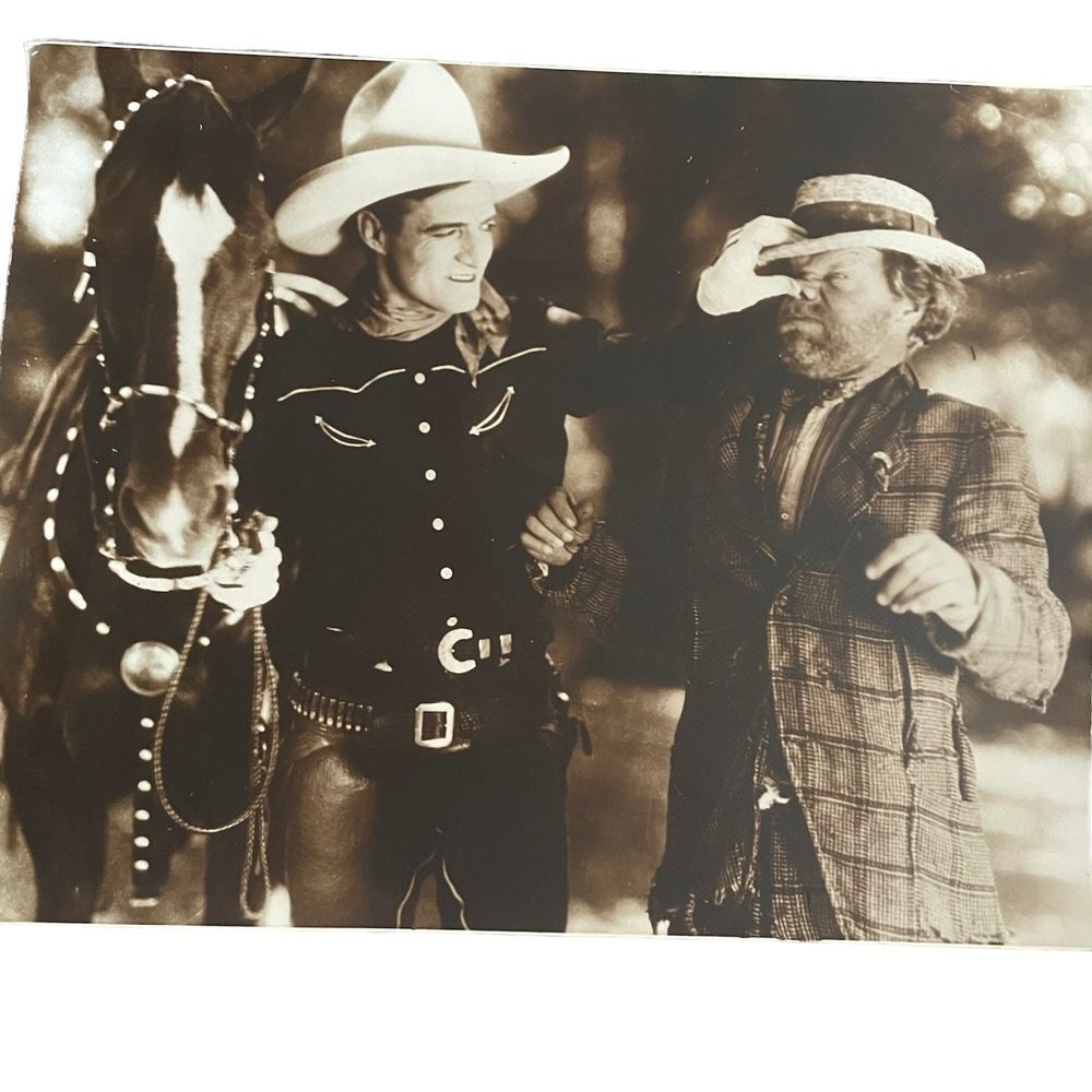 Ephemera lot of 3 old sepia 11X14 photo prints western actors‎ films Hollywood